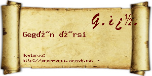 Gegán Örsi névjegykártya